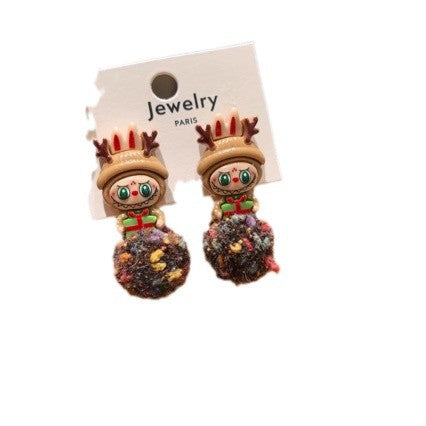 Wholesale Hairball Dopamine Blue Earrings